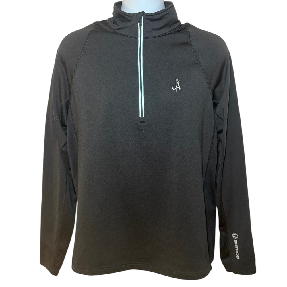 Sunice Mens Medium Tobey UltraliteFX Stretch Half-Zip Pullover Black Long Sleeve